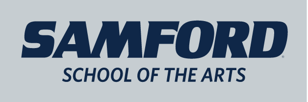 SAMFORD SCHOOL OF THE ARTS, one-color navy on gray variant