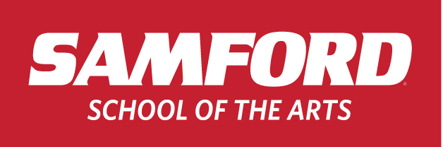 SAMFORD SCHOOL OF THE ARTS, one-color white on red variant
