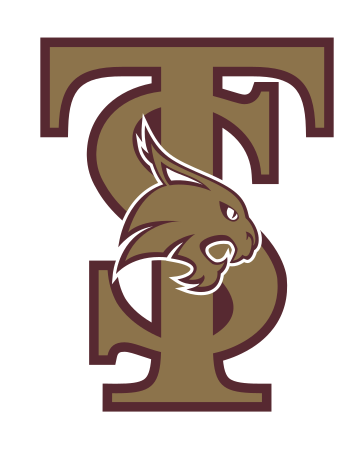 TS lettermark with Bobcat head, black and white variant, cell 44
