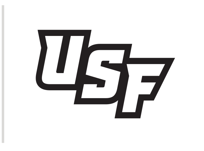 USF lettermark, white background, black outline variant, cell 58