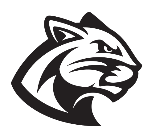 Cougar head mascot, black/white variant, cell 95