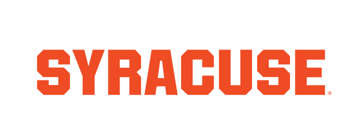 SYRACUSE wordmark, orange with blue outline variant, cell 7