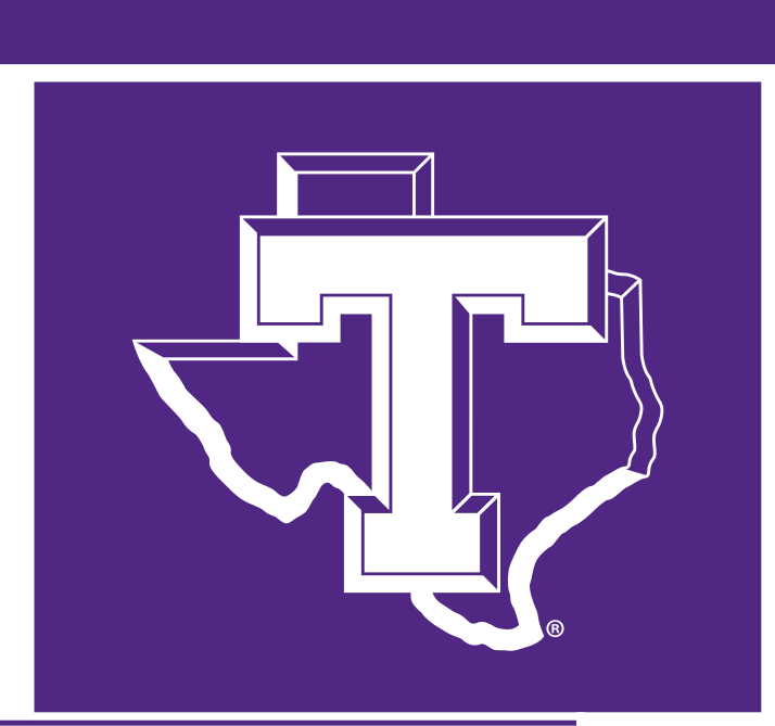 T with Texas map, white on purple variant, cell 2