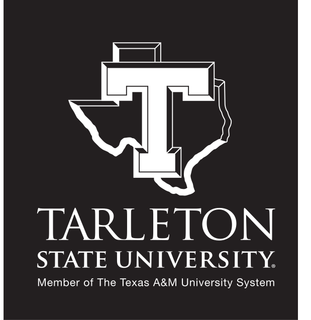 T with Texas map and wordmark, white on black variant, cell 8