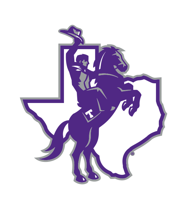 Mascot on Texas map, purple variant, cell 18