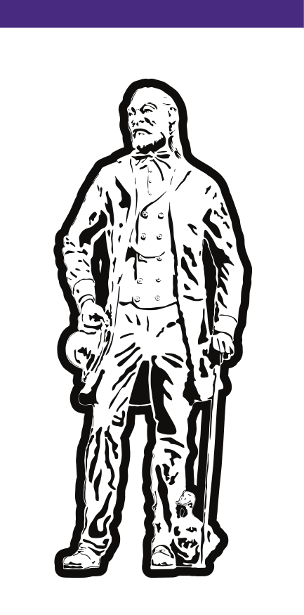 John Tarleton statue, black outline variant