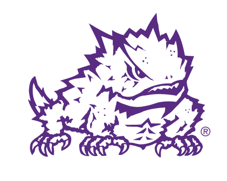 Athletic Horned Frog mascot, 2-color on white variant, cell 12