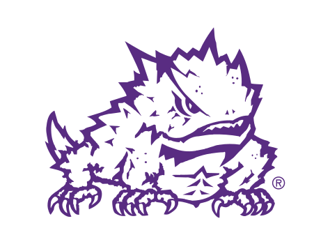 Athletic Horned Frog mascot, 1-color on white variant, cell 16
