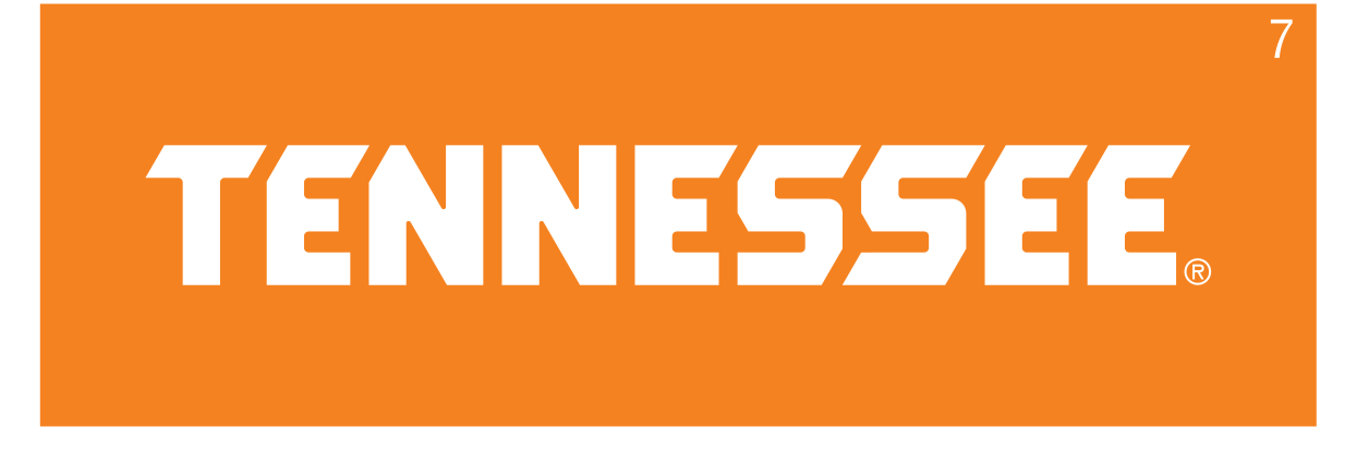 Tennessee wordmark, white on orange variant, cell 7