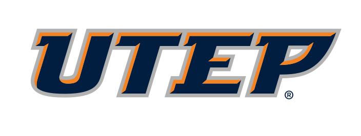 UTEP wordmark, orange and blue variant, cell 28
