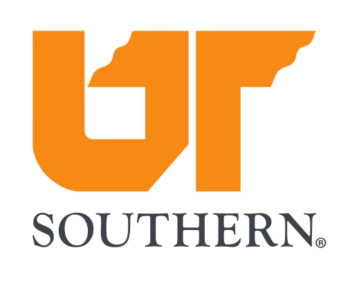 UT Southern secondary logo, orange/black, stacked variant, cell 14