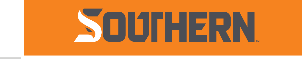 Southern wordmark, full color on orange variant, cell 42