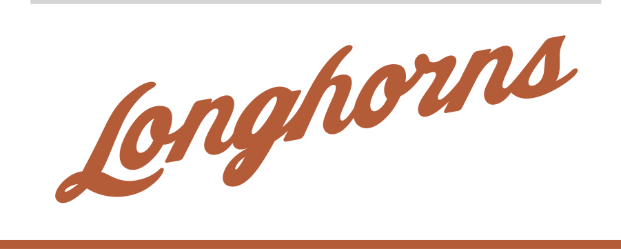 Longhorns script, orange on white variant, cell 31
