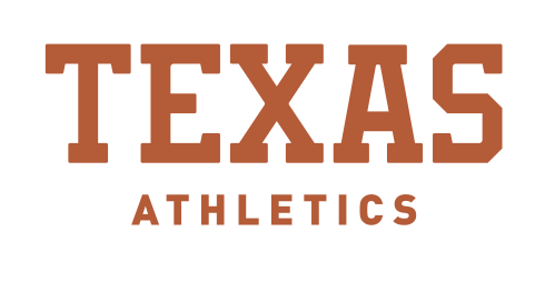 Texas Athletics wordmark, orange on white variant, cell 99