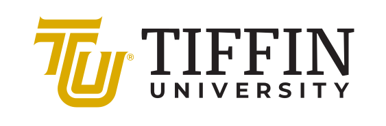 TIFFIN UNIVERSITY horizontal lockup, gold/green variant, cell 15