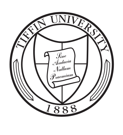 Tiffin University seal, black variant, cell 35