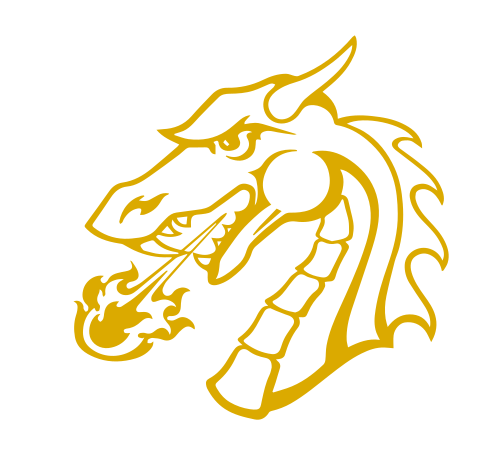mascot dragon head, gold outline variant, cell 63