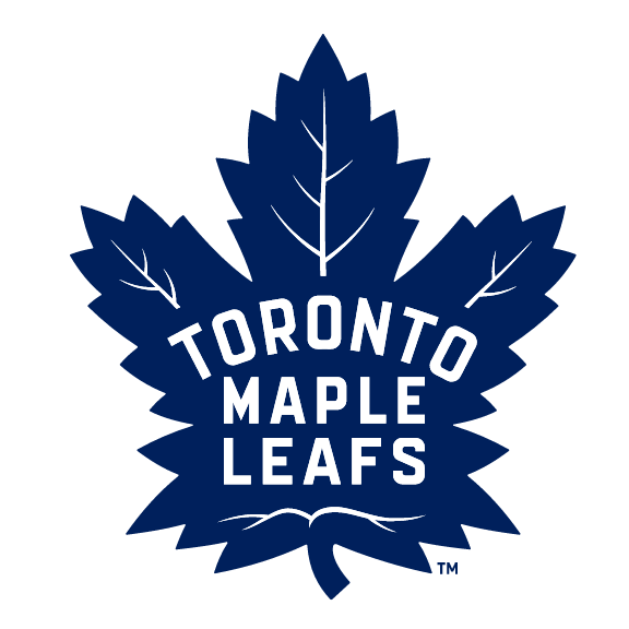Toronto Maple Leafs primary logo, dark blue on white background, with R variant
