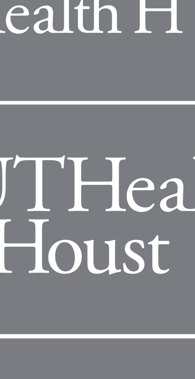 UTHealth Houston logo, icon left, single-line wordmark, black variant, cell 3