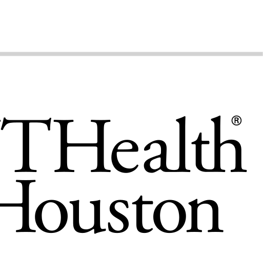 UTHealth Houston logo, icon left, two-line wordmark, black variant, cell 11