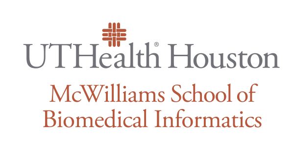 McWilliams School of Biomedical Informatics logo, horizontal color variant, cell 57