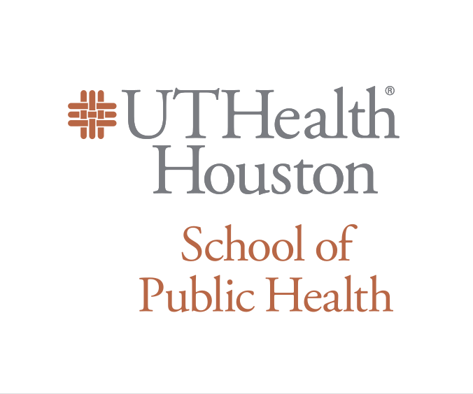 UTHealth Houston School of Public Health, vertical, icon left, orange/black variant, cell 73