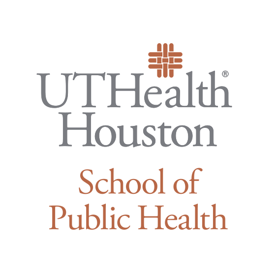 UTHealth Houston School of Public Health, vertical, icon top, orange/black variant, cell 74