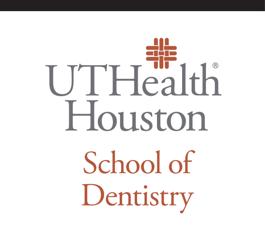UTHealth Houston School of Dentistry, vertical, icon top, orange/black variant, cell 87