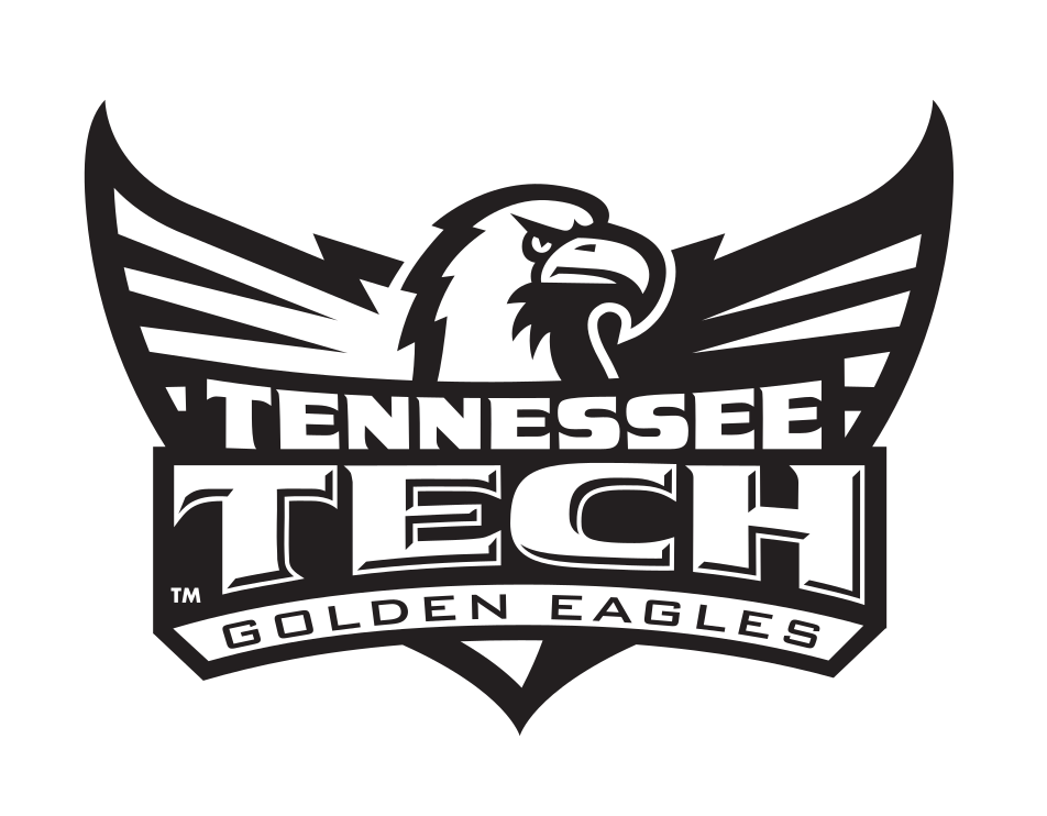 winged eagle head with Tennessee Tech Golden Eagles wordmark, black variant, cell 3