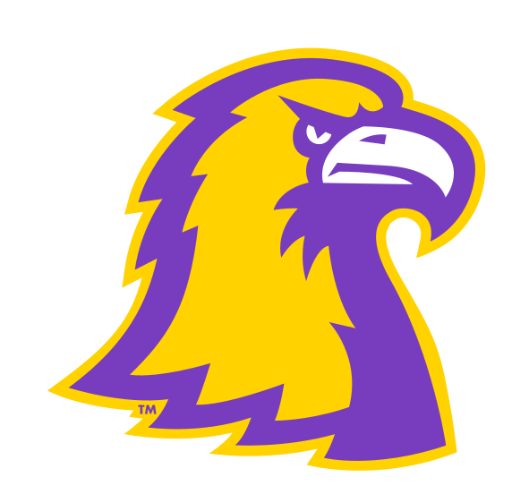 eagle head profile, purple and gold variant, cell 25