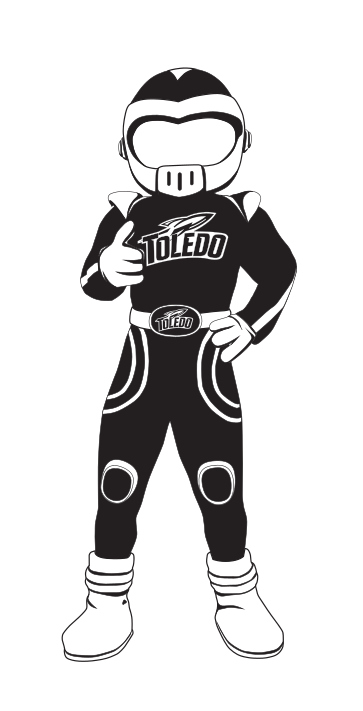 Full body mascot (Rocky the Rocket), black and white variant, cell 24