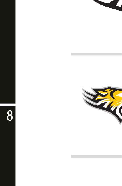 Tiger head with Towson wordmark, horizontal black/white on white variant, cell 31