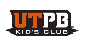 UTPB Kid's Club wordmark, color variant, cell 35