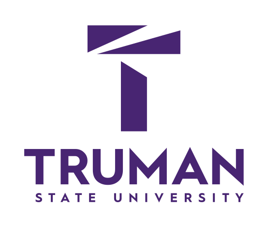 Truman State University logo, color, stacked variant, cell 4