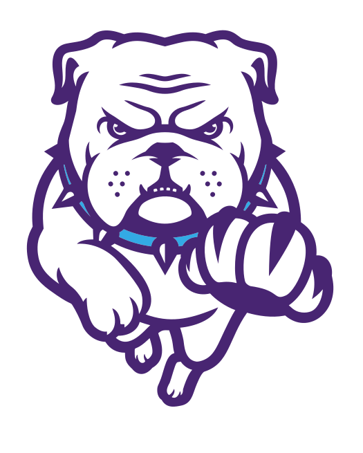 Bulldog head logo, color, full variant, cell 19