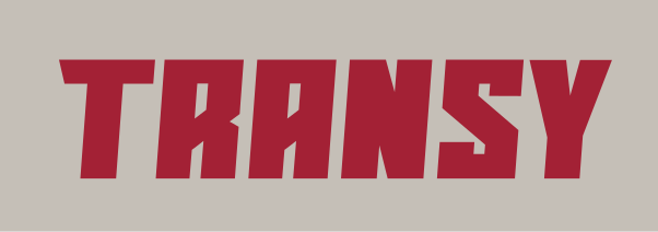 Transy wordmark, maroon on gray variant