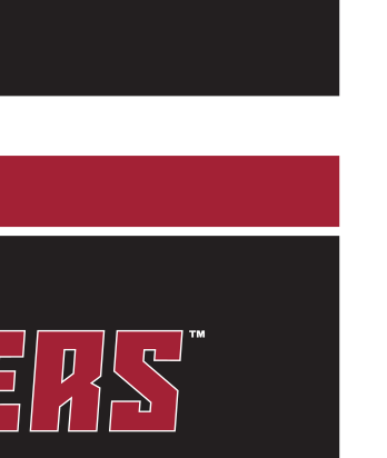 PIONEERS ATHLETICS wordmark, maroon/white on black variant
