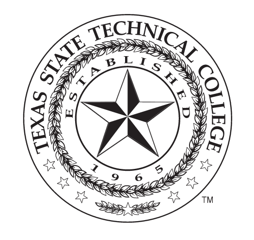 Texas State Technical College seal, black variant, cell 8