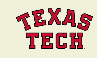 TEXAS TECH wordmark, red/black variant, cell 108
