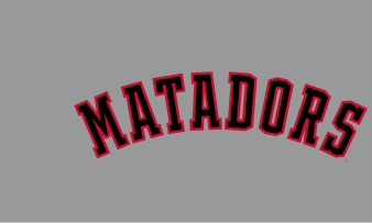 MATADORS wordmark, black/red on light grey variant, cell 116