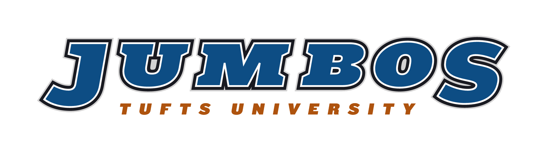Jumbos Tufts University wordmark, 4-color primary logotype variant