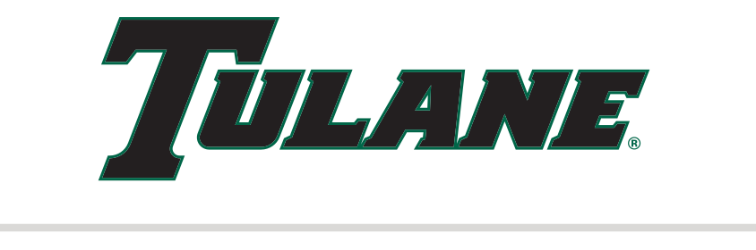 Tulane wordmark, green with black outline variant, cell 17