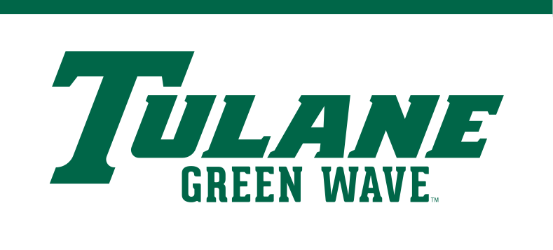 Tulane Green Wave wordmark, green and blue variant, cell 23