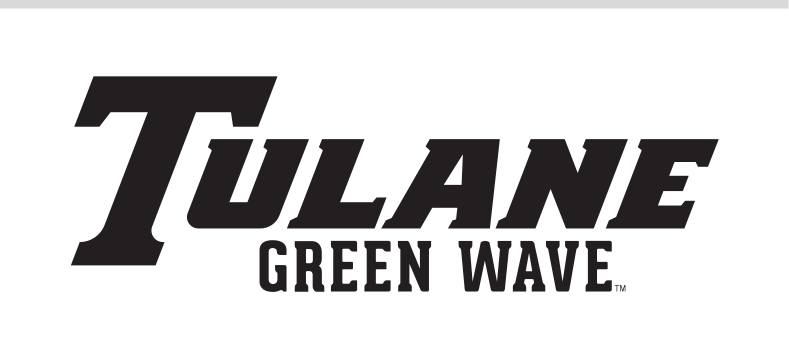Tulane Green Wave wordmark, black and green variant, cell 25