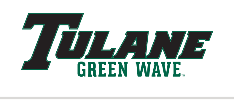 Tulane Green Wave wordmark, black with green outline variant, cell 31