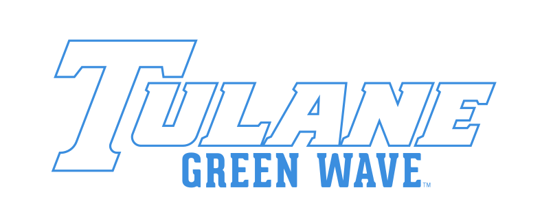 Tulane Green Wave wordmark, blue outline variant, cell 34