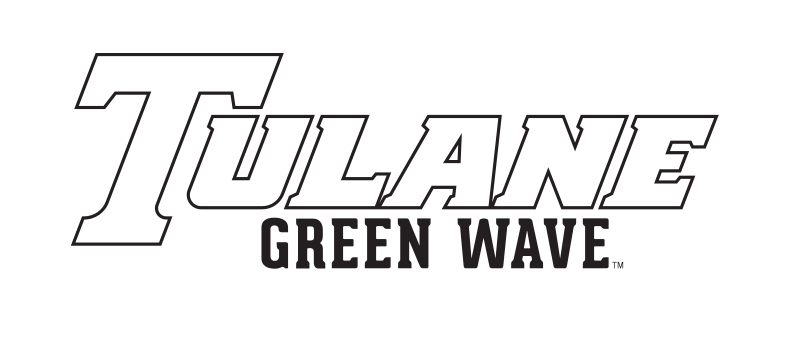 Tulane Green Wave wordmark, black outline variant, cell 35