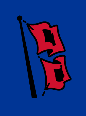 Hurricane flag, full color on blue variant, cell 9