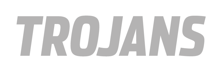 TROJANS wordmark, grey on white background variant