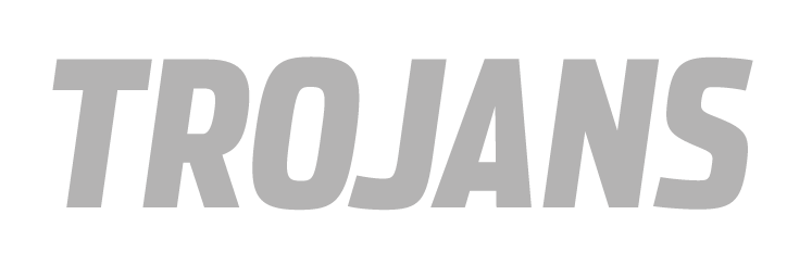 TROJANS wordmark, grey variant